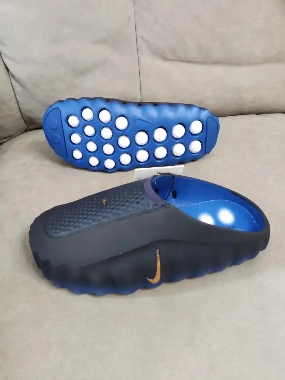 New - Men's Nike Mind 001 Blackened Blue Game Royal Slides